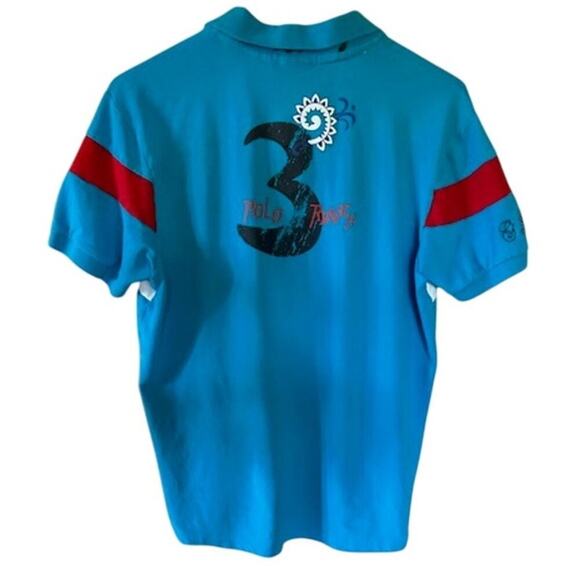 GX3 Jeans Polo Ranch Polo Shirt Size 2XL Embroidered Crest & Graphic Back - Picture 6 of 10